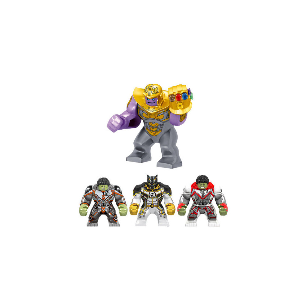 (4Pcs A ) Marvel Hero Mini Build Blocks Toys Thanos Hulk Black Panther For Kids Gifts