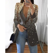 Bright Print Long Sleeve Suit Pink Flash Shirt Set Jacket Party Cardigan Dance Wedding Party Women's Casual Set