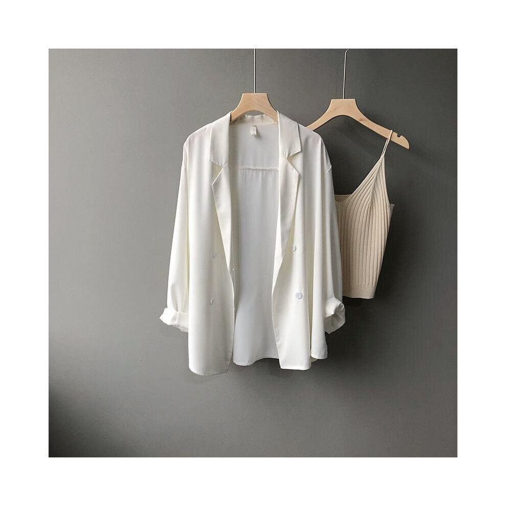 Blazers Women Loose Solid Double-breasted All-match Casual Harajuku Office Lady Streetwear Outwear Ins-image-OPC-PBQM672-NEW