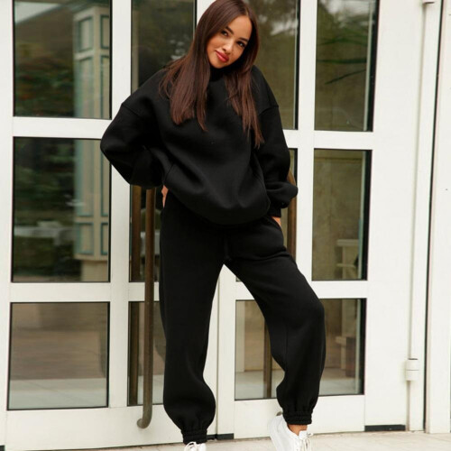 Oversized Hoodie Sweatpants Set Two Piece Women Tracksuit Autumn Trouser Suits Thermal Sweatshirt Solid Sports Hoodie Sportswear on OnBuy