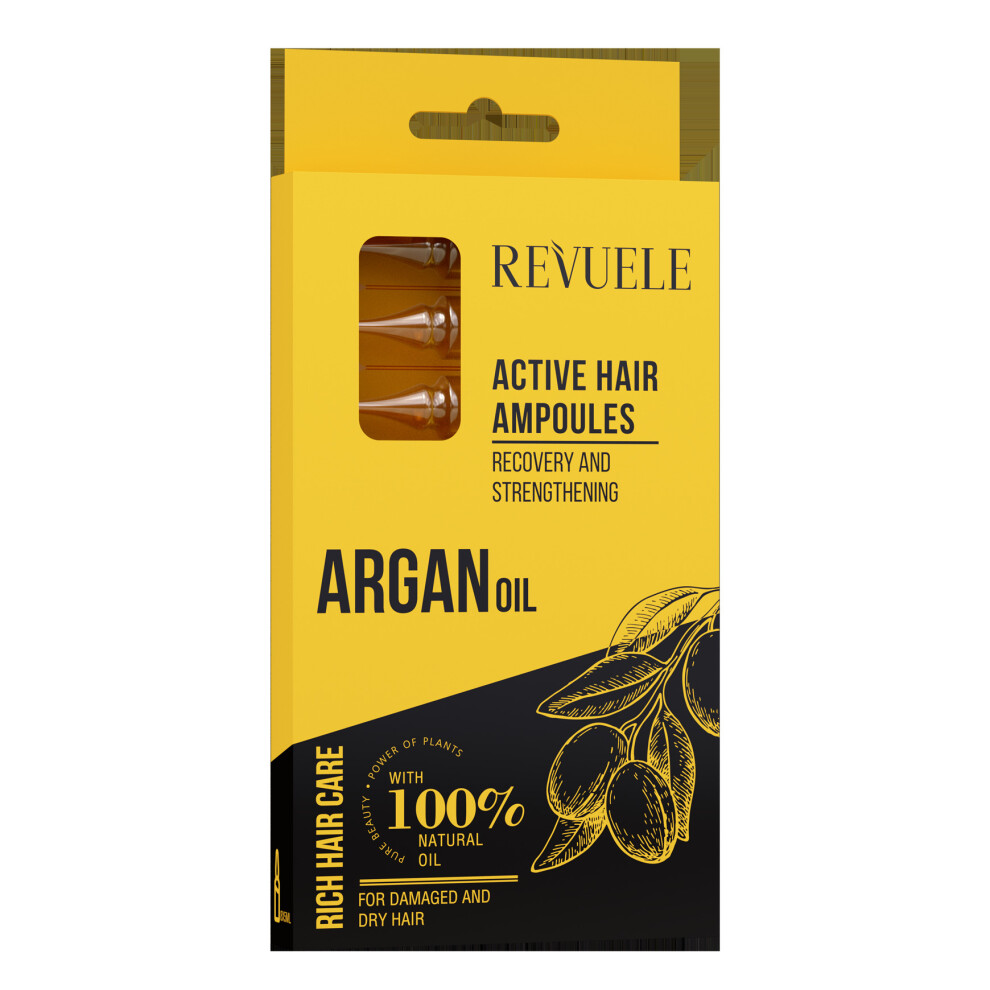 Revuele Black,Red Argan Oil Active Hair Oil Ampoules 8X5 Ml