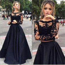 2pcs Set Formal Long Skirt Sexy Women Prom Long Dress Evening Party Lace Tops Long Maxi Ball Gown Skirt