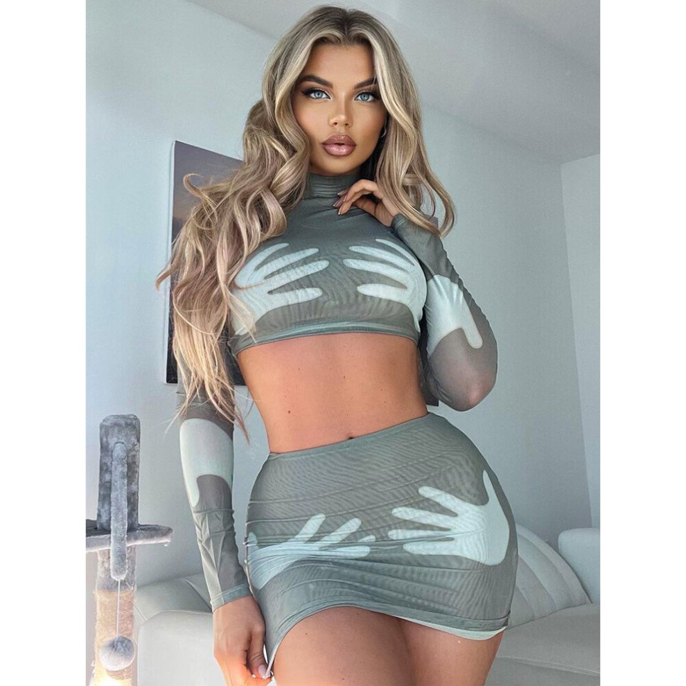 Chicology Sexy Printing Slim Shirt Crop Top 2 Piece Skirt Sets Party Club Streetwear Stretchy Y2K Women Clothes-image-OPC-PBQM8WD-NEW