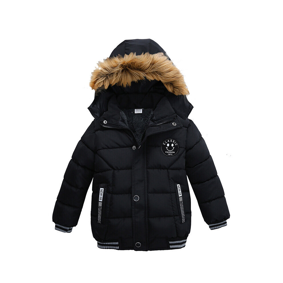 (Black, 4-5 Years) Baby Kids boys Coat Jacket Padded Puffer Warm UK