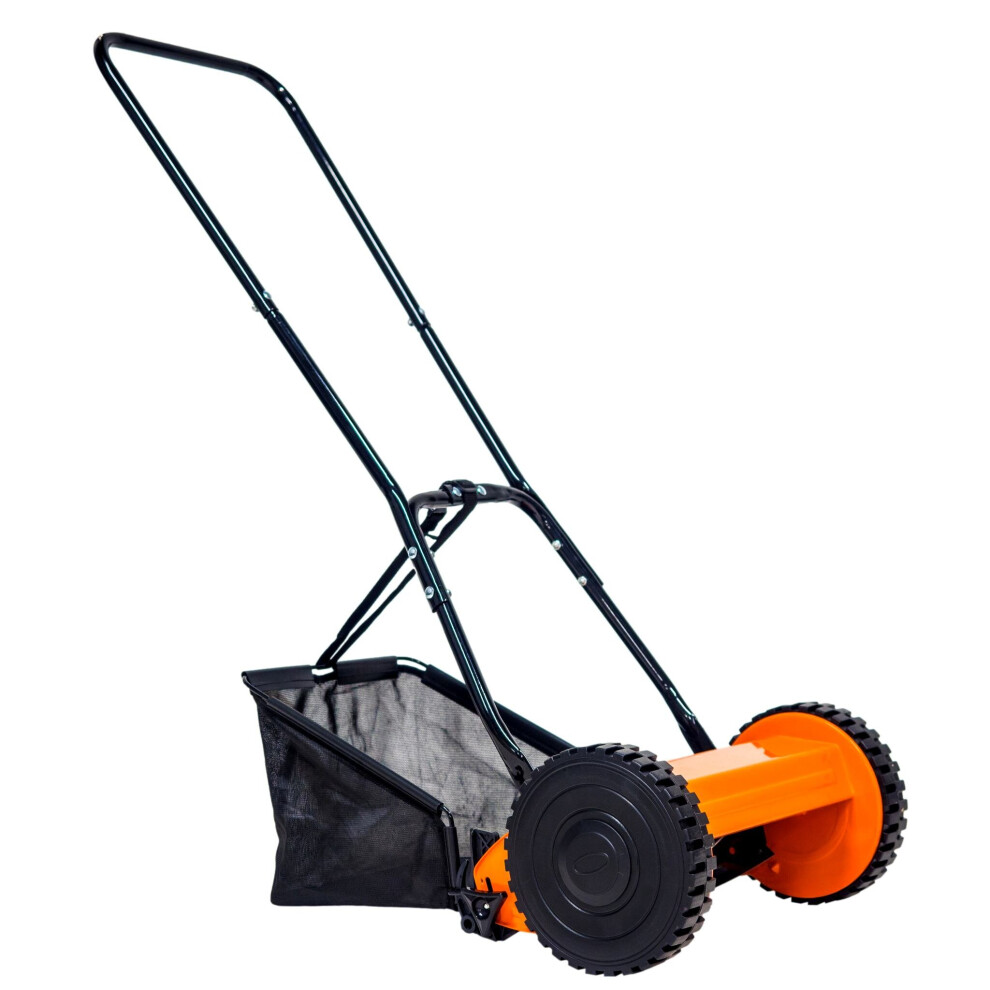 Hand Push Cylinder Lawn Mower Manual 30cm Width with Grass Collector eSkde