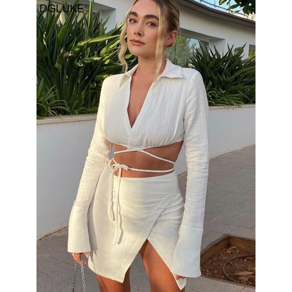 White two best sale piece club outfit