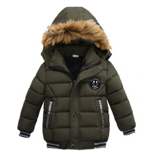 (Army Green, 1-2 Years) Baby Kids boys Coat Jacket Padded Puffer Warm UK