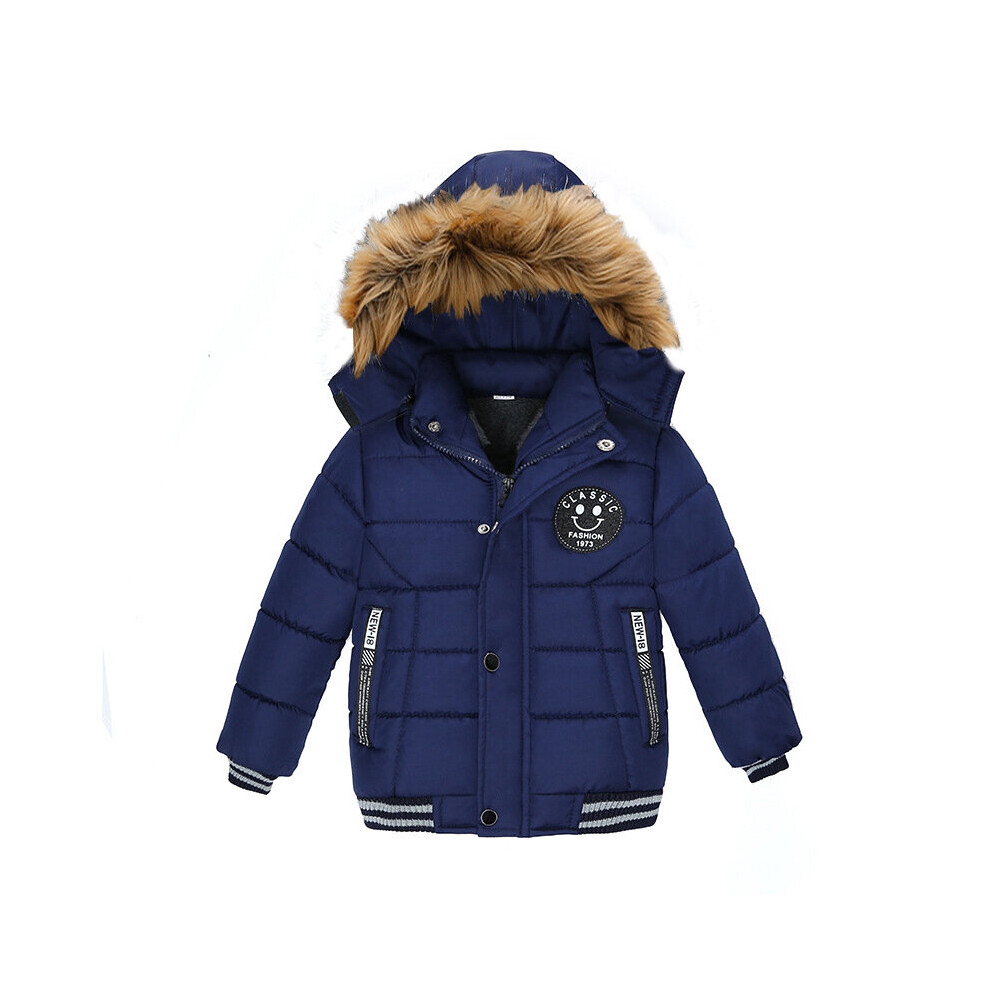 (Blue, 1-2 Years) Baby Kids boys Coat Jacket Padded Puffer Warm UK