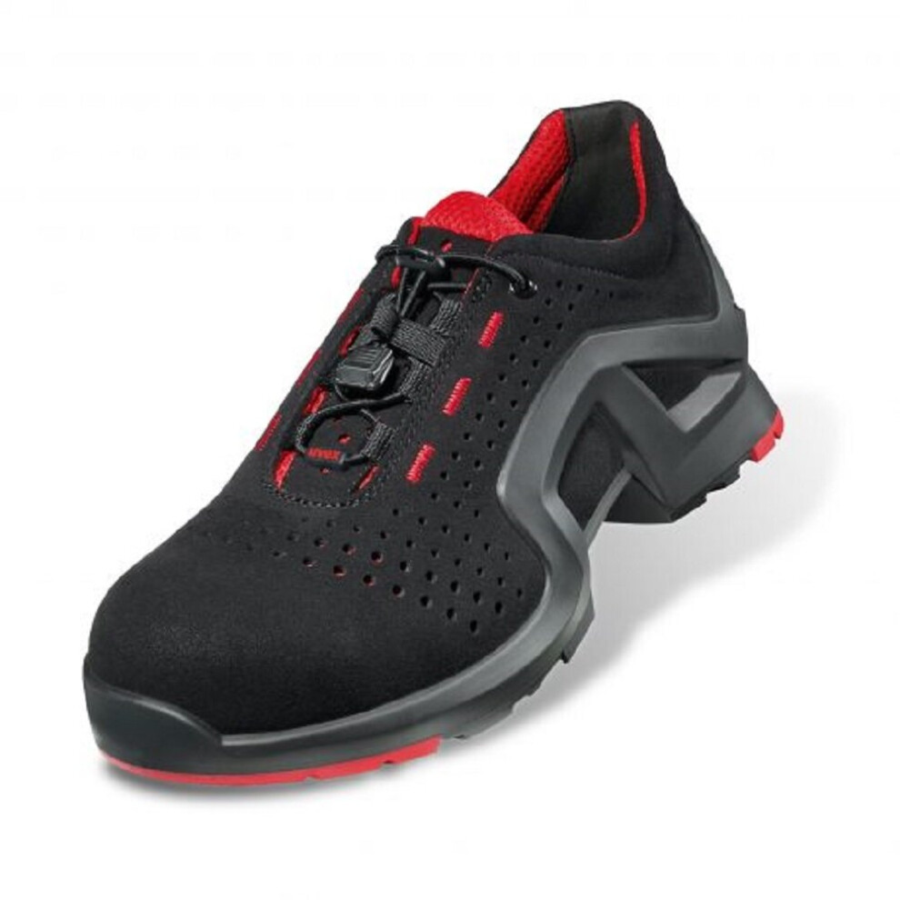 (13 Uk/48 Eu, Black/Red) Uvex 1 Safety Trainers Lightweight Metal-Free Esd-Rated Airport Safe S1 Src 4031101529349