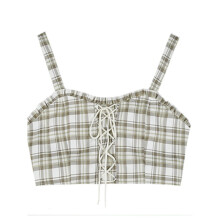 Preppy Style Girl Suit Plaid Summer Sweet Tank Crop Top Skirt Cardigan Women Suits Ladies Clothing