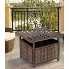 Rattan Coffee Table Outdoor Square Side Bistro Furniture Metal Garden Patio Unit