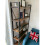 Tall Industrial Bookcase Vintage Rustic Metal Display Cabinet Solid Wood Shelf Unit 4