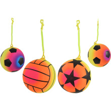KandyToys 9" Inflatable Neon Sport Ball With Keychain Football