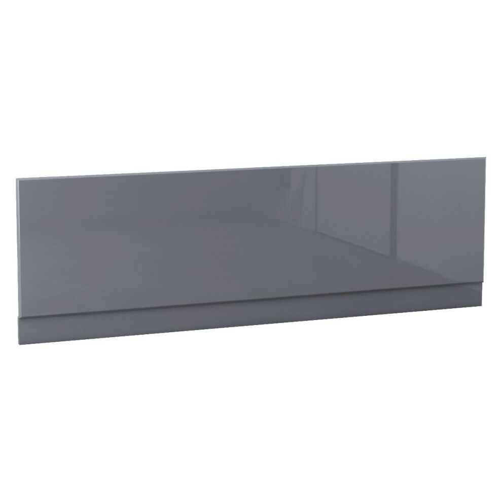 (1700Mm Front Side Panel) Aquariss Bathroom Gloss Grey Moisture Resistant Wooden Adjustable Height Bath Panel 5056391910690