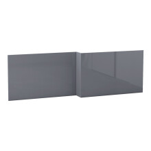 (1700mm L Shape Front Panel) Aquariss Bathroom Gloss Grey Moisture Resistant Wooden Adjustable Height Bath Panel