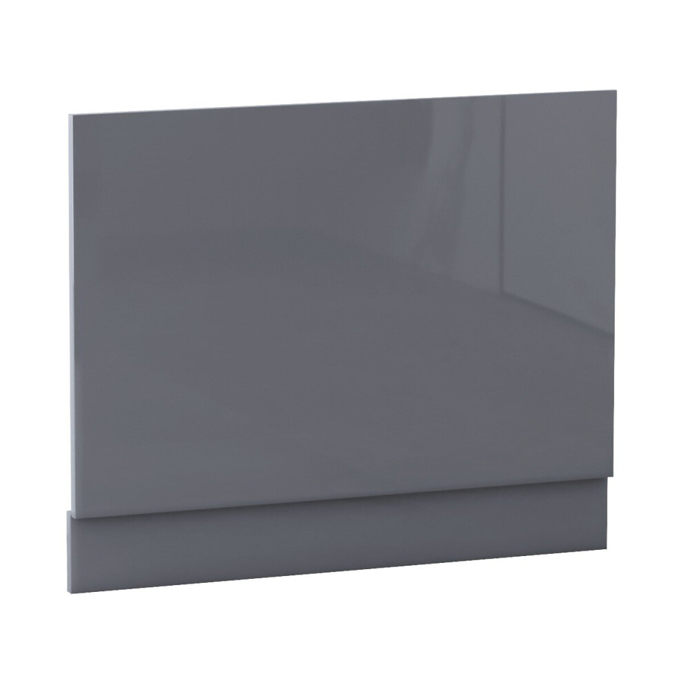 (750Mm End Panel) Aquariss Bathroom Gloss Grey Moisture Resistant Wooden Adjustable Height Bath Panel 5056391910720