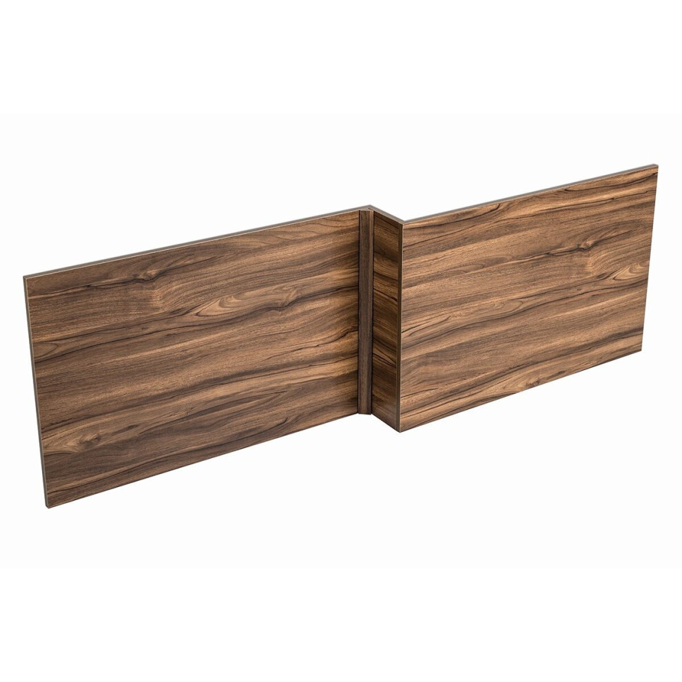 (1700mm L Shape Front Panel) Aquariss Walnut Effect Wood Bath Panel