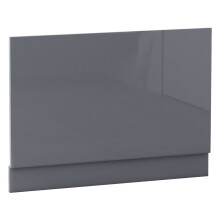 (800mm End Panel) Aquariss Bathroom Gloss Grey Moisture Resistant Wooden Adjustable Height Bath Panel