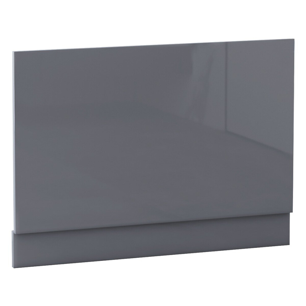 (800Mm End Panel) Aquariss Bathroom Gloss Grey Moisture Resistant Wooden Adjustable Height Bath Panel 5056391910737