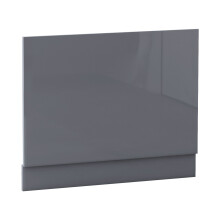 (700mm End Panel) Aquariss Bathroom Gloss Grey Moisture Resistant Wooden Adjustable Height Bath Panel