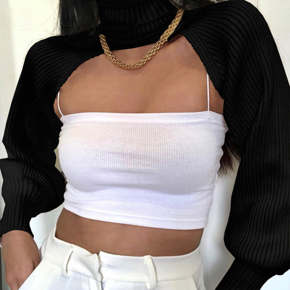 Women Extr-short Sweaters Spring Fall Long Sleeve Turtleneck Knit Crop Tops Solid Casual Sexy Knitwear Female-image-OPC-PBQMNBS-NEW