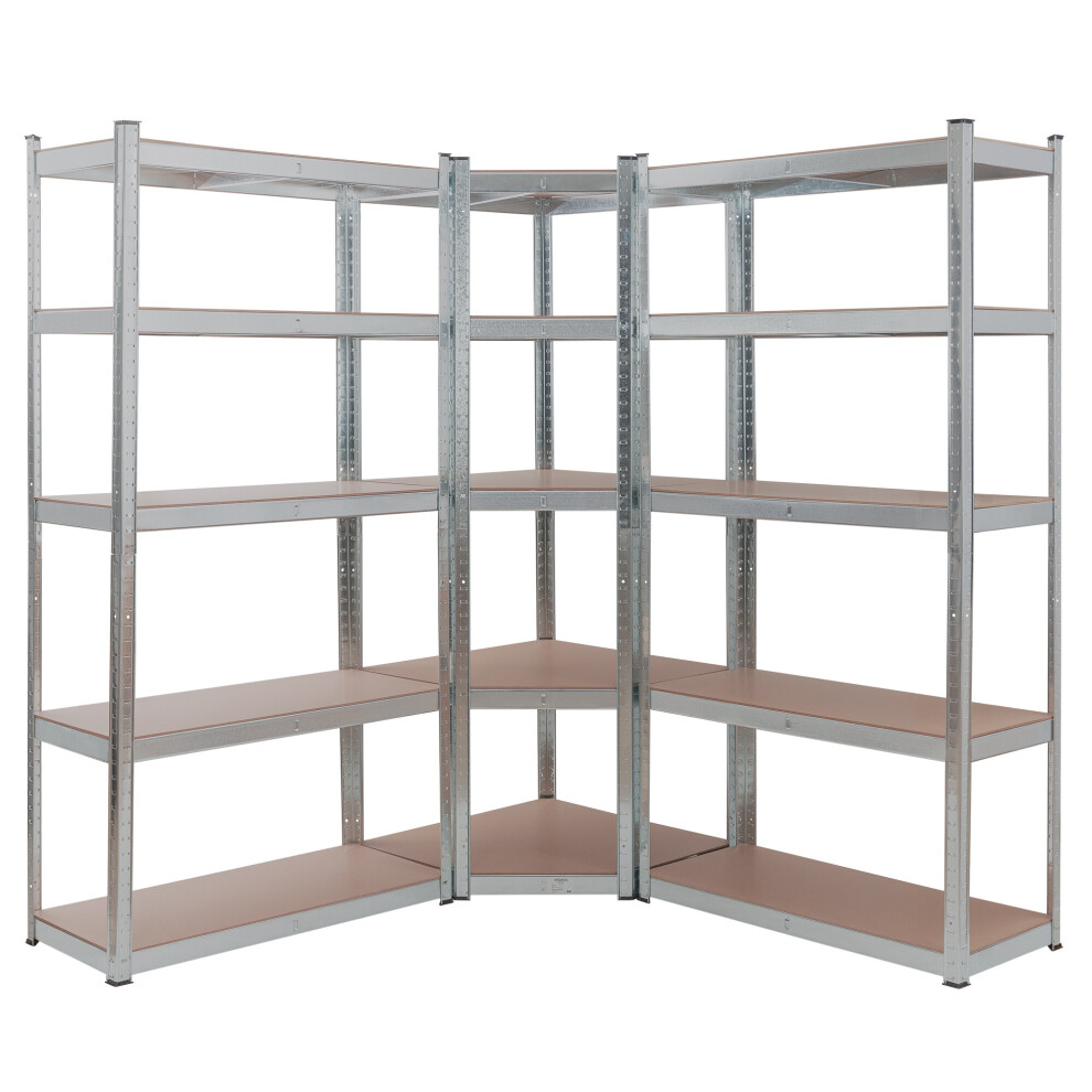 AREBOS Heavy duty corner shelf combination | up to 875 kg load capacity | Easy to assemble thanks to plug-in system | Robust metal construction