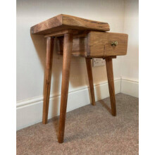 Nordic Bedside Table Rustic Solid Wood Nightstand Unit Scandinavian Side Cabinet