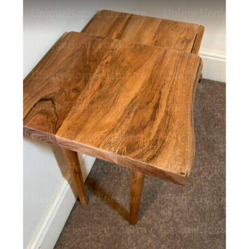 Nordic Bedside Table Rustic Solid Wood Nightstand Unit Scandinavian Side Cabinet 2