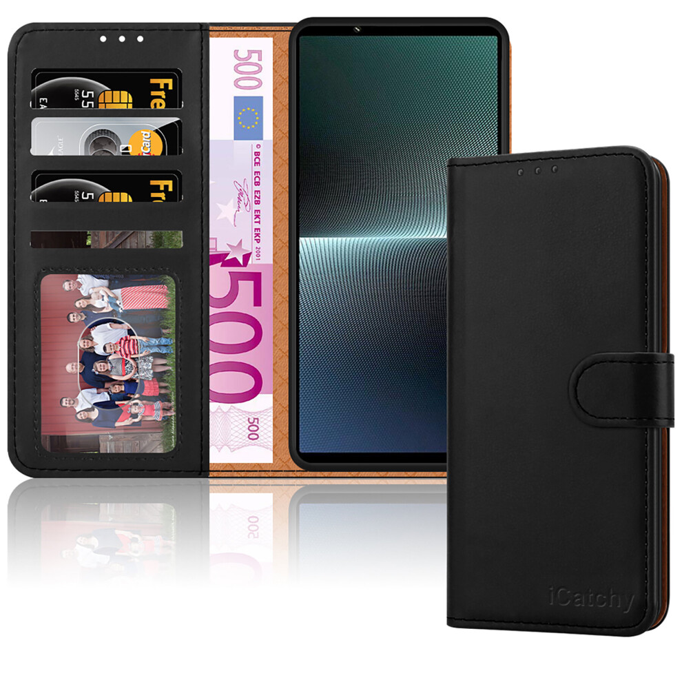 black--sony-xperia-1v-case-leather-wallet-phone-cover