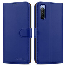 (Blue) Sony Xperia 10V Case Leather Wallet Phone Cover