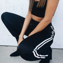 Casual Loose Side Striped Long Pants Women Joggers Sweatpants Trousers Leggings Sweat Wear Plus Size M-XL