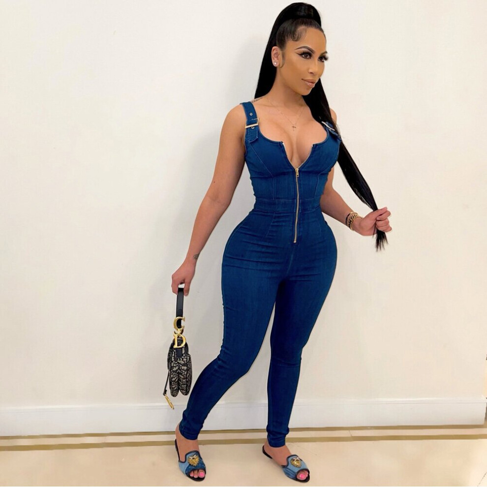 Summer Jeans Overalls Sexy Women Spaghetti Strap Bodycon Denim
