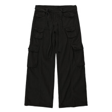 (black-XXXL) Retro gray overalls wide leg cargo women pants women's trousers sexy low waist loose casual trousers vintage streetwear