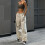 Autumn Women's Style Solid Drawstring Waist Casual Overalls 4