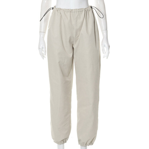 Autumn Women's Style Solid Drawstring Waist Casual Overalls