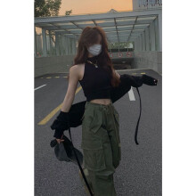 Multi-pocket American retro street hip-hop overalls men's and women's street straight show thin wide-leg casual pants