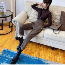 Fall One-Shoulder Overalls Women's High Waist Slimming Straight Pants Large Size Women Bottoms Pants Baggies