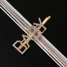 Rhinestones Letters Barrettes Clips Hairpins for Women Hairgrip Bobby Pins Hair Accessories SWEET HOPE YES GIRLS
