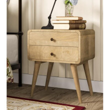 Scandinavian Bedside Table Mid Century Vintage Cabinet Nordic Rustic Solid Wood Unit