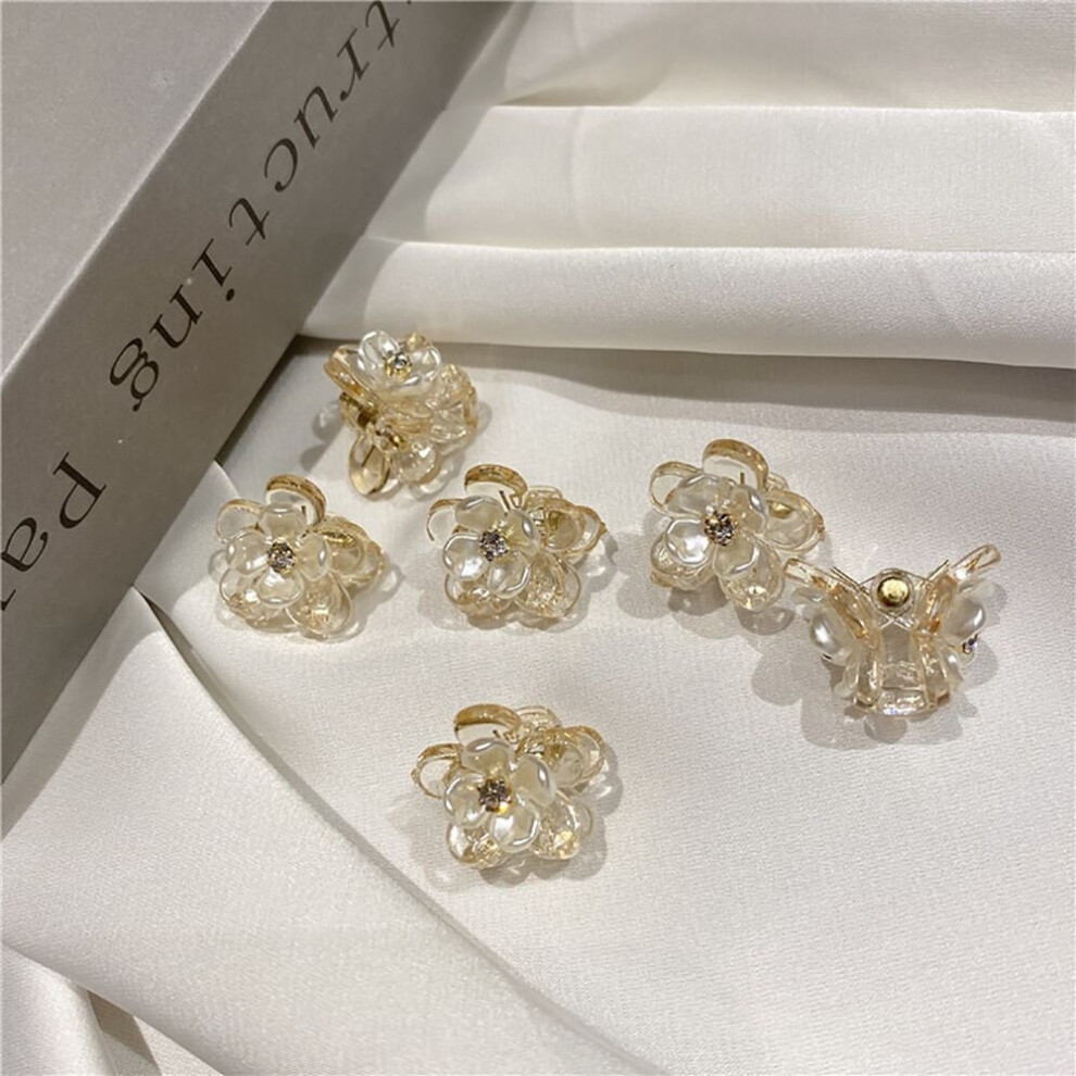 Minimalist Geometric Flower Hair Claw Rhinestone Ponytail Clip Women Transparent Small Hair Crab Clip Girl Hair Accessories-image-OPC-PBQN899-NEW