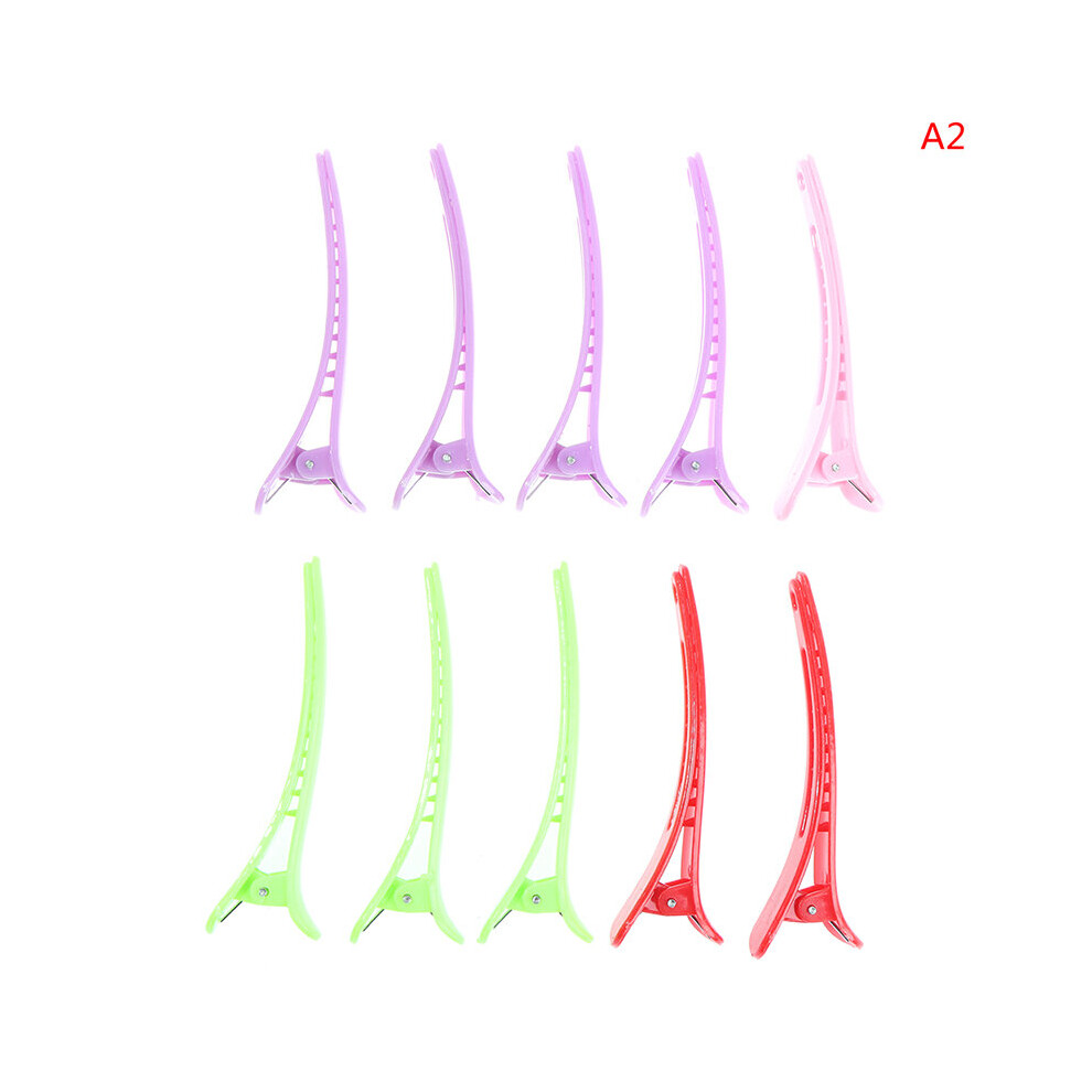 Unisex Multicoloured 10Pcs/Set Professional Basic Hair Grip Clips Sectioning Salon Styling Hair Clips
