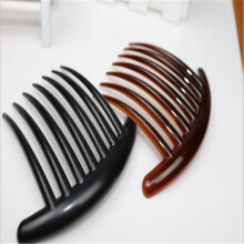 2 Pcs/Lot Hair Combs 7-tooth Inserting Pin Women Lady Brown Girls Acrylic Long Tooth Disc Head Accessories