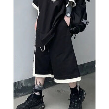 Streetwear Cargo Shorts Pants Harajuku Oversize Loose Elastic waist Short-sleeved+Cargo Shorts Two Piece Set