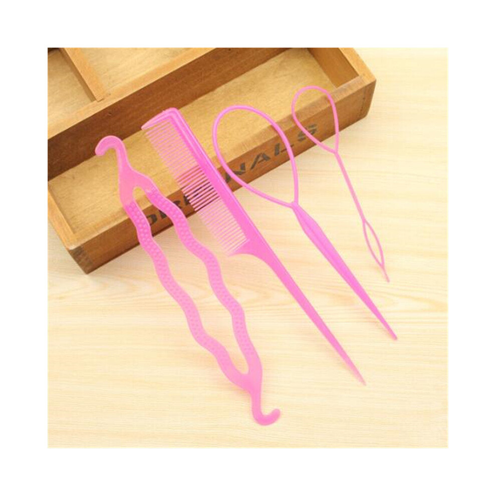 Hair Tool 4pcs Ponytail Creator Plastic Loop Styling Tools Pony Tail Clip Hair Braid Maker Styling Tool Salon X4 0.5 20