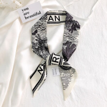 Women Retro French Style Hairbands Printed Silk Scarf Long 100cm*6cm Ribbon Bag Scarf Hair Accessories Head Decoration