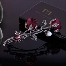 Rhinestone Rose Flower Hairpin Fabric Crystal Beetle Hairpin Leaf Hairpin Female Girl Hairpin Hair Accessories