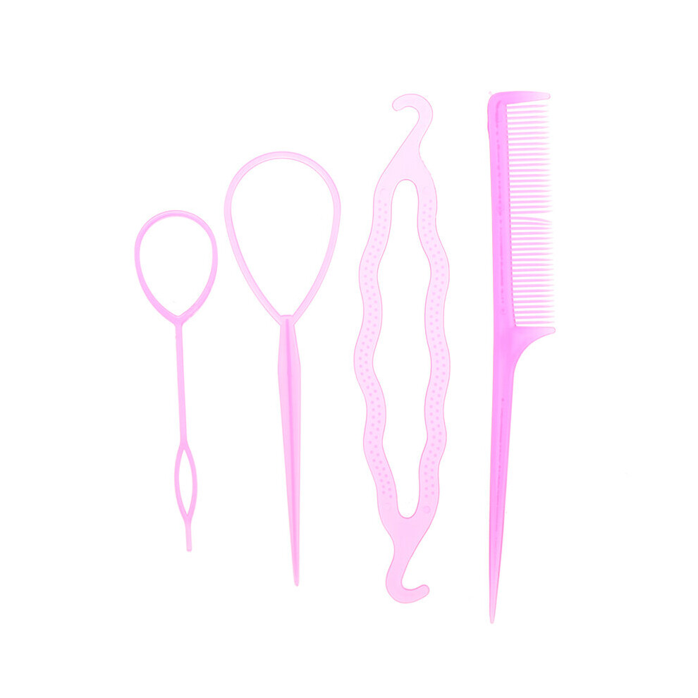 Salon 4pcs/set Women Girls Ponytail Creator Plastic Loop Pony Tail Clip Hair Braid Accessories Maker hair Styling Tool