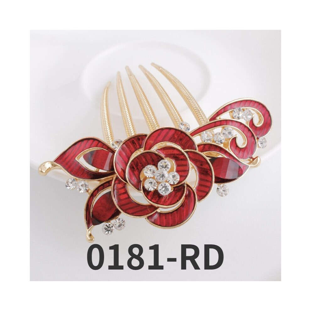 curling hair accessories headdress Rhinestone zircon Flower Hair Comb curling hair insert comb five tooth comb