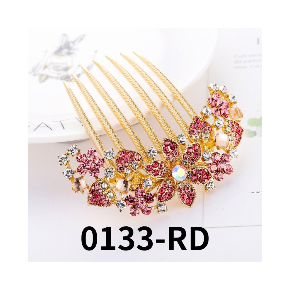 hair comb Rhinestone seven Tooth Hair Comb flower insert comb dish hair accessories