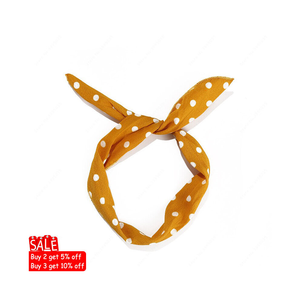 Flowers Rabbit Ears Knotted Wire Hair Bands Ribbon Hats Metal Wire Scarf Women Headband Girls Hair accessories